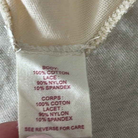 Free People Cream Lace Panel Cotton Boho Distressed Scoop Neck Top Size XS-S - Picture 11 of 15